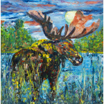 Heather Pedersen's oil painting "Marsh Mellow Moose"