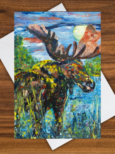 Marsh Mellow Moose Greeting Card