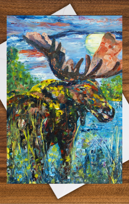 Marsh Mellow Moose Greeting Card