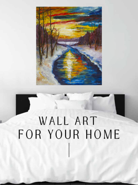 Be Still Print hanging above a bed in a bedroom mockup