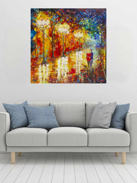 Fade Into You Print hanging above a couch in a living room mockup