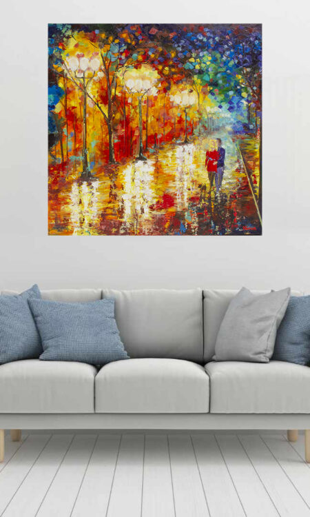 Fade Into You Print hanging above a couch in a living room mockup