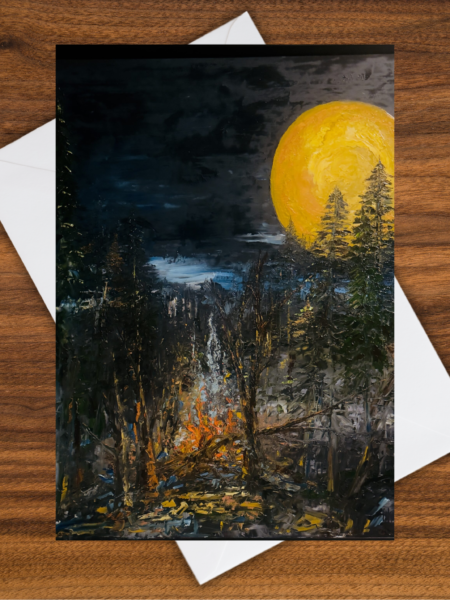 Moonlit Blaze Greeting Card