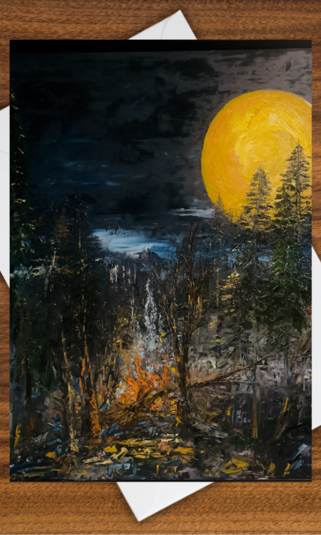 Moonlit Blaze Greeting Card