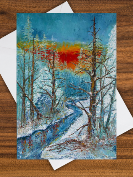 Upstream Gold Greeting Card