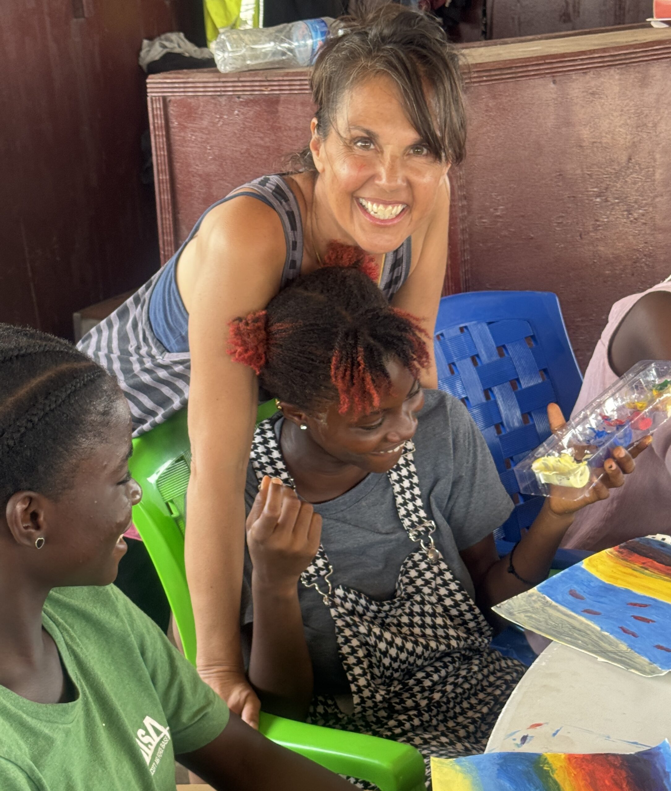 Heather Teaching Art to Children