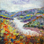 "Corkscrew Creek" palette knife painting by Heather Pedersen