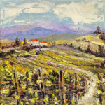 "Wine Country" palette knife oil painting by Heather Pedersen