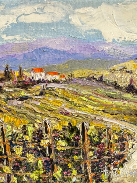 "Wine Country" palette knife oil painting by Heather Pedersen