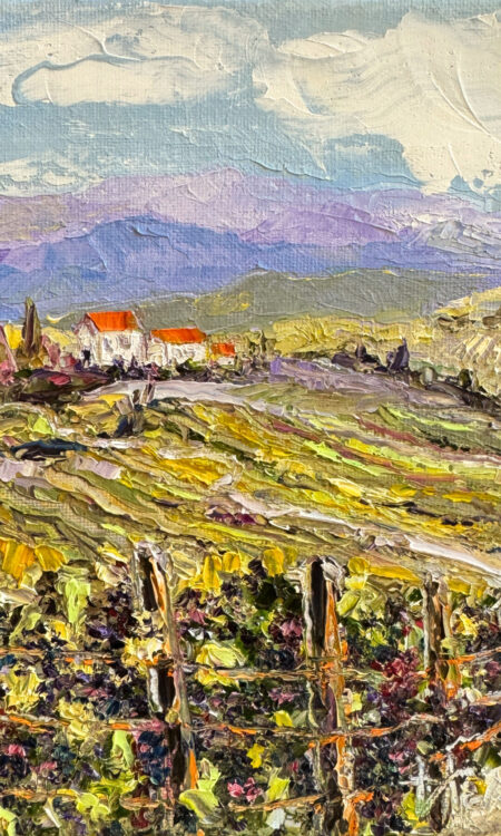 "Wine Country" palette knife oil painting by Heather Pedersen