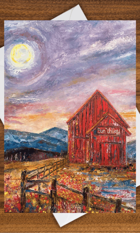 Valley Red Barn (Greeting Card)