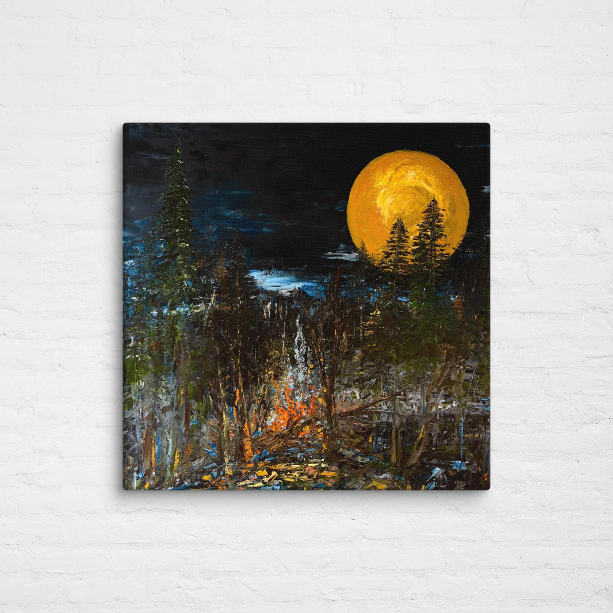Moonlit Blaze (Stretched Canvas)