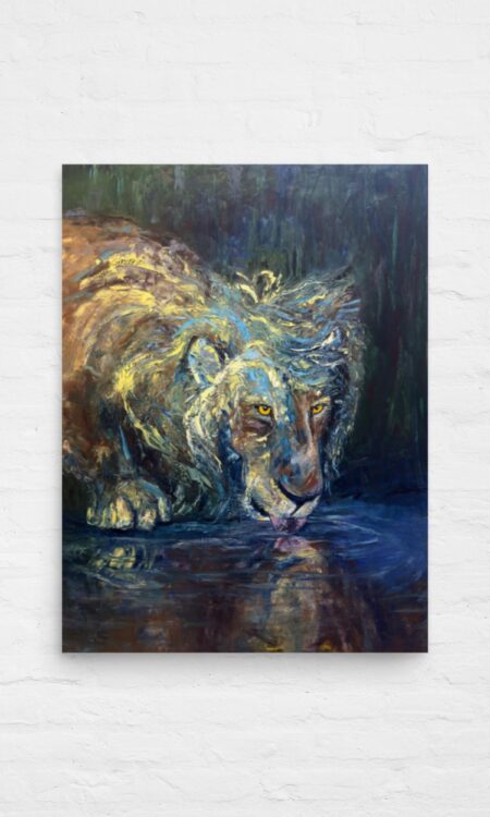 Lion Sips Tonight (Fine Art Print)